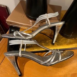 Cato Silver Strappy Sandals Heels Shoes Sz 9